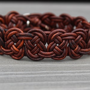 Wide Leather Celtic Knot Bracelet  - Single Leather Wrap Bracelet - Unisex - Mens Bracelet - Womens Bracelet