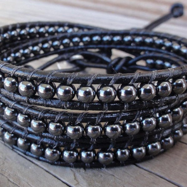 Hematite Wrap Bracelet Etsy