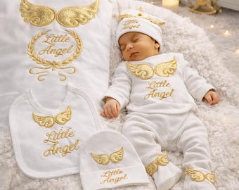 Set di ali d'angelo personalizzate per neonati, per l'uscita dall'ospedale - 5 pezzi