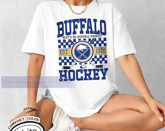 Buffalo Sabre Vintage Comfort Colors® T-shirt, Buffalo Hockey T-shirt, Sabres T-Shirt, Hockey Fan Shirt, Retro Buffalo Ice Hockey