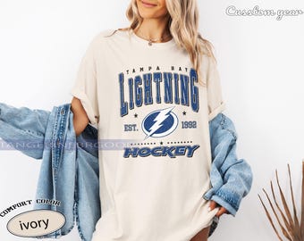 Tampa Bay Lightnin Vintage Comfort Colors® T-Shirt, Lightning T-Shirt, Hockey Fan T-Shirt, Retro Tampa Bay Ice Hockey T-shirt