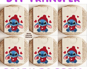 Transferencia DTF de puntada de San Valentín / Diseño Disney XOXO Love / Impresión DTF de pareja linda de Disney para el Día de San Valentín / DTF a todo color listo para imprimir