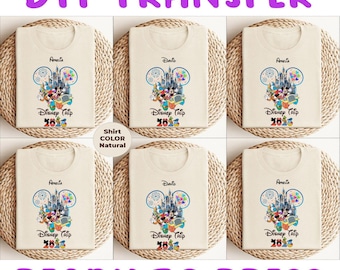 Transferencia DTF personalizada para viaje a Disney 2026, Mickey y sus amigos, retro, lista para imprimir, transferencia DTF para viaje familiar a Disneyland, Disney Mickey y Minnie DTF