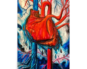 The Thaw - Reproduction of Original Heart Illustration - Poster Art Print