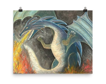 Year of The Dragon - Reproduction of Original Illustration, Poster Art Print