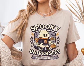 Halloween Ghost Collegiate Crest PNG, Spooky University Digital Download