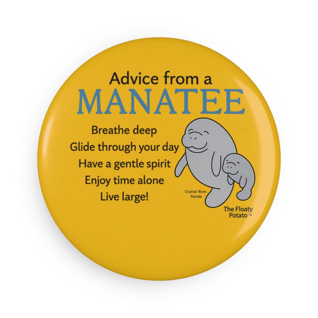 Manatee Advice Magnet, Crystal River Florida, Encouraging Gift - Etsy