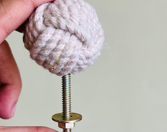 Handgefertigte Juteseil Knotenknöpfe: ziehen und drücken Sie Griffknöpfe für Schränke, Garderobe und Schränke