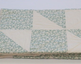 Teal Throw Blanket, Lap Quilt, Handmade Quilts for Sale