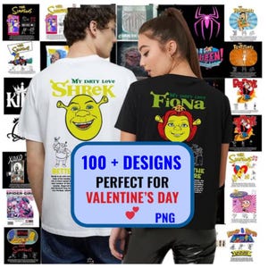 Couple Shirt Designs Bundle 88 PNG | Valentine’s Day Love Designs for Sublimation, POD & T-Shirts