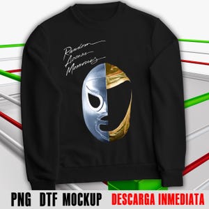 Classic Mexican Wrestling Design | Gold and Silver Mask PNG | DTF Sublimation 300 DPI | Instant Download