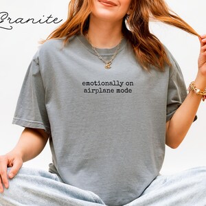 Emotionally On Airplane Mode T-Shirt, Cute Graphic Tee For Women, Funny Shirt Gift, Casual Everyday Wear, Relaxed Fit Top