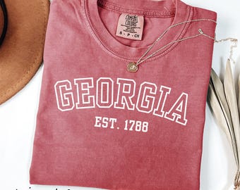 Chemise Comfort Colors® Georgia Est 1788 Chemise souvenir Cadeau pour elle Chemise cadeau pour lui Chemise Chemise Southern Pride Chemise vacances Chemise voyage