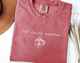 Comfort Colors® Varm choklad vädertröja vintertröja semestertröja mysig tröja present till vän tröja söt vintertröja varm choklad-tröja