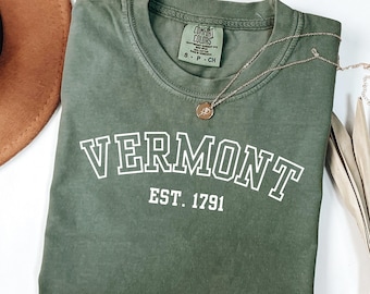 Comfort Colors® Vermont-skjorta Vermont est. 1791-skjorta Vermont Lover-skjorta Vermont Pride-skjorta Vermont State-skjorta USA State-skjorta