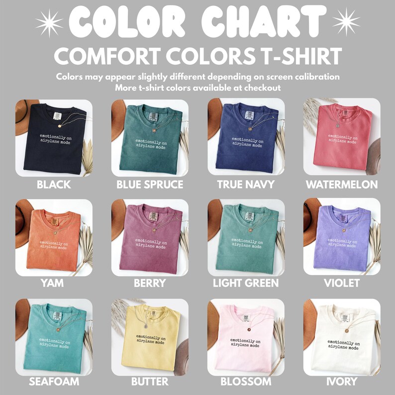 Comfort Colors T-Shirt, Emotionally On Airplane Mode, Graphic Tee, Retro Style, Unisex Top, Casual Outfit, Gift Idea