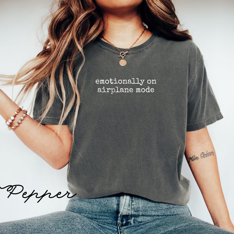 Emotionally On Airplane Mode T-Shirt, Funny Graphic Tee, Casual Wear, Women’s Tee, Trendy Shirt, Comfortable Casual Top