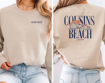 Cousins Beach Wave Sweatshirt, Cozy Casual Crewneck, Unisex Beach Apparel, Summer Vacation Outfit, Gift for Beach Lovers, Beach Sweater