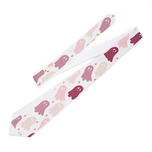 Whimsical Ghost Necktie: Fun Halloween Costume Accessory