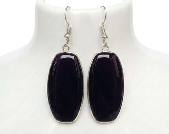 Amethyst Fancy Form baumeln Ohrringe | Versilbert Statement Schmuck