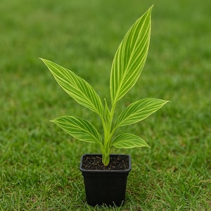 Pinstripe Ginger Variegated - Alpinia formosana - Live Plant - 3-4&quot; Pot - Indoor/Outdoor/Starter Plant