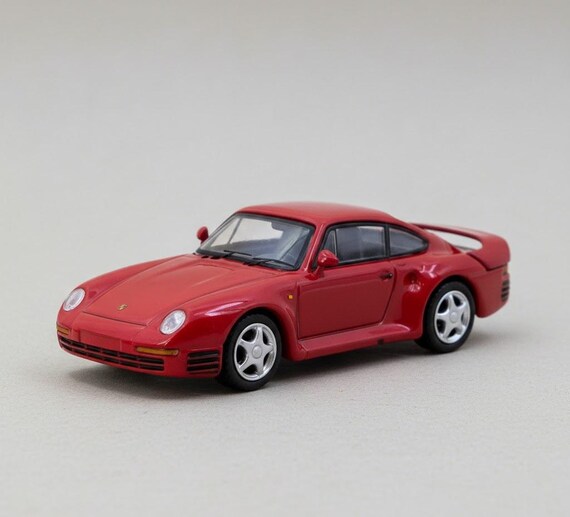 Porsche 959 1/64 Red Model Toy Car - Etsy