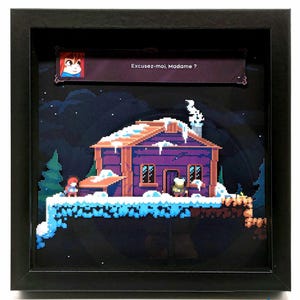 Celeste - Shadow Box Pixel Art | Decorative Gaming Frame | Hand-cut and assembled