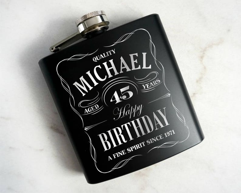 21st Birthday Flask Custom Engraved Etsy