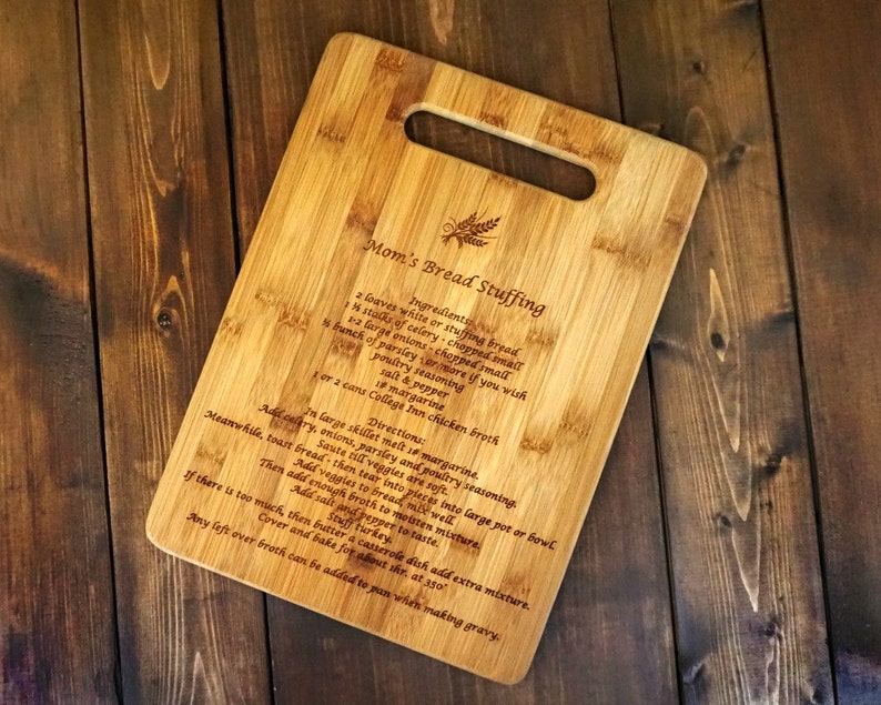 Cutting Board, Chopping Board, Personalized Custom Engraved Bamboo Wood Cutting Board, Gift for Mom, Mother's Day, Bridal Shower Gift image 6