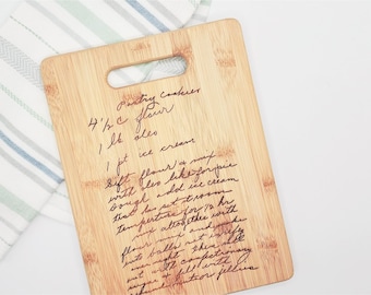 Custom Handwritten Recipe Cutting Board, gift for Mom