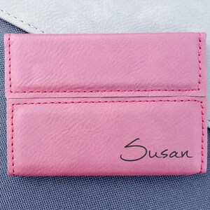 Custom Leatherette Busness Card Holder Personalzed Custom - Etsy