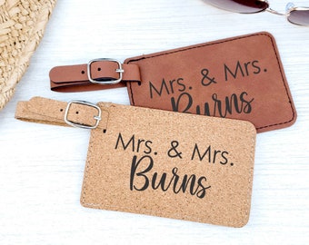 Pair (2) Personalized Wedding Luggage Tags, Bride and Groom Luggage Tags, Honeymoon Luggage Tags, Wedding Gift