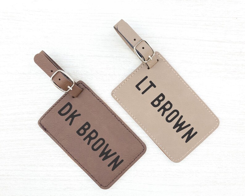 Custom Engraved Vegan Leather Luggage Tag Travel Gift Etsy