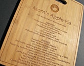 Family Recipe - Custom Engraved Bamboo Cutting Board -8.5 x 11- Personalized