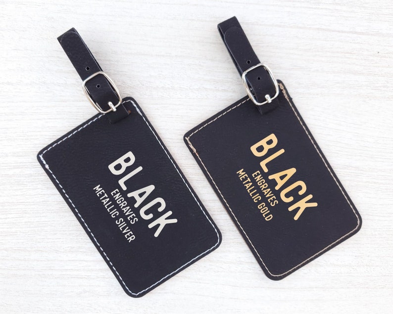 Pair 2 Personalized Wedding Luggage Tags, Bride and Groom Luggage Tags, Honeymoon Luggage Tags, Wedding Gift image 4