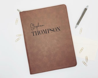 Custom Men's Portfolio: Personalized Faux Leather Padfolio for Corporate Gifts and More