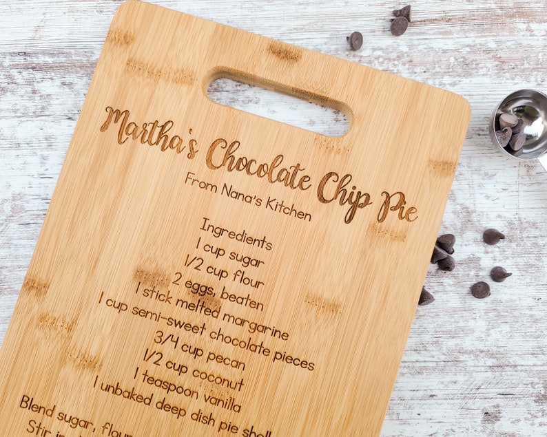 Cutting Board, Chopping Board, Personalized Custom Engraved Bamboo Wood Cutting Board, Gift for Mom, Mother's Day, Bridal Shower Gift image 1