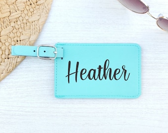 Custom Engraved Vegan Leather Luggage Tag