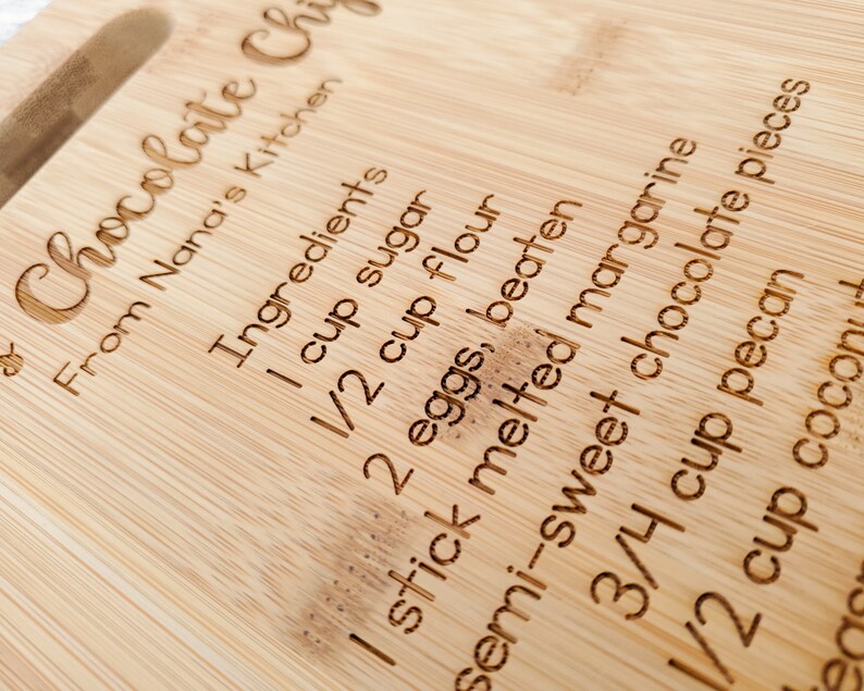 Cutting Board, Chopping Board, Personalized Custom Engraved Bamboo Wood Cutting Board, Gift for Mom, Mother's Day, Bridal Shower Gift image 3