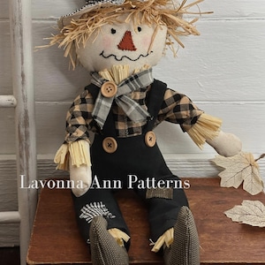 PATTERN Primitive Scarecrow Doll and Clothes Farmhouse Fall Digital PDF Pattern