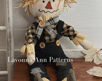 PATTERN Primitive Scarecrow Doll and Clothes Farmhouse Fall Digital PDF Pattern