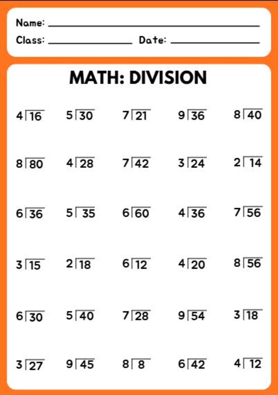 1-digit Multiplication & Division Worksheets | Math Practice for Kids ...