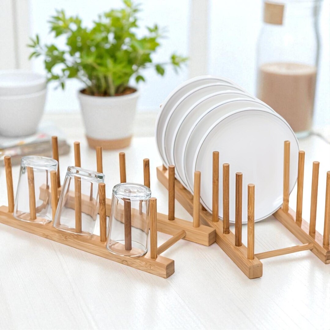 Multi-functional Kitchen Storage Rack – Wooden Tableware Drying ...