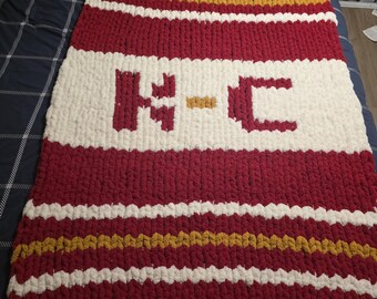 KC Inspired Chunky Knit Blanket – Soft Chenille Fan Gift, Game Day Decor