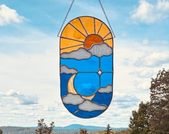 Celestial Stained Glass Suncatcher