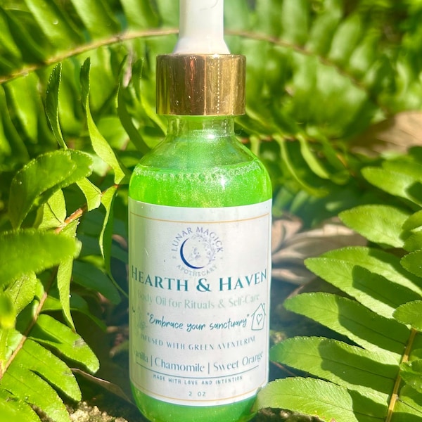 Abundance Body Oil | Vanilla, Orange & Chamomile Body Oil | Cozy | Comfort, Warmth, Homey | Infused w Green Aventurine