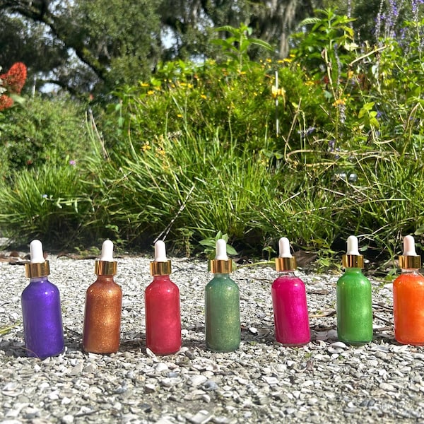 Crystal Infused Body Oil Set: 7 Ritual Oils for Love, Protection & Abundance