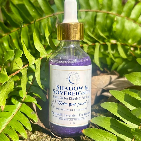 Shadow Work Body Oil | Patchouli, Lavender, Frankincens | Shadow Work | Grounding & Inner Strength | Tourrmaline Infused