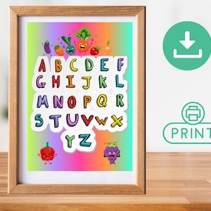 fruit and vegetable alphabet wall decoration