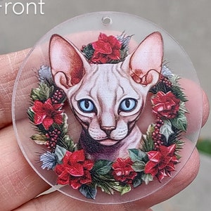 1 Sphinx Christmas Pendant - round - plastic - C4258